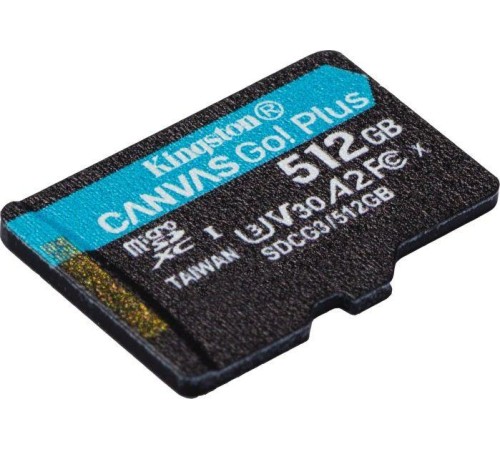 Карта памяти Kingston Canvas Go Plus 512 Гб microSDXC 170 МБ/с UHS-I V30 U3 A2 SDCG3/512 Гб — купить в Москве