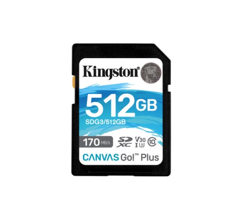 Карта памяти Kingston Canvas Go Plus 512 Гб R/W 170/90 МБ/с SDG3/512 Гб — купить в Москве