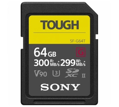Карта памяти Sony SF-G Tough Series UHS-II SDXC 64 Гб R/W 300/299 МБ/с SF-G64 — купить в Москве