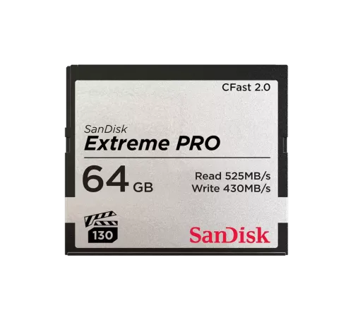 Карта памяти SanDisk Extreme PRO CFast 2.0 64 Гб до 525 МБ/с VPG-130 SDCFSP-064G-G46D — купить в Москве