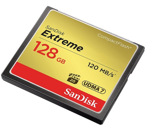 Карта памяти SanDisk Extreme CompactFlash UDMA7 128 Гб R/W 120/85 МБ/с SDCFXSB-128G-G46 — купить в Москве
