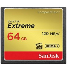 Карта памяти SanDisk Extreme CompactFlash UDMA7 64 Гб R/W 120/85 МБ/с SDCFXSB-064G-G46