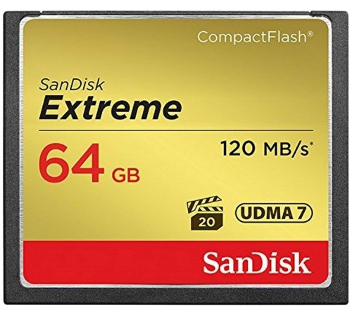Карта памяти SanDisk Extreme CompactFlash UDMA7 64 Гб R/W 120/85 МБ/с SDCFXSB-064G-G46 — купить в Москве