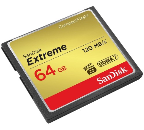 Карта памяти SanDisk Extreme CompactFlash UDMA7 64 Гб R/W 120/85 МБ/с SDCFXSB-064G-G46 — купить в Москве