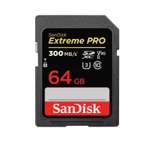 Карта памяти SanDisk Extreme Pro SDXC UHS-II V90 64 Гб R/W 300/260 МБ/с SDSDXDK-064G-GN4IN