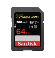 Карта памяти SanDisk Extreme Pro SDXC UHS-II V90 64 Гб R/W 300/260 МБ/с SDSDXDK-064G-GN4IN
