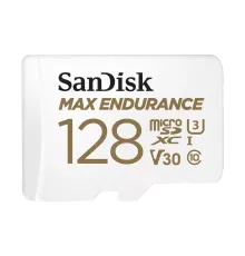 Карта памяти SanDisk Max Endurance microSDXC UHS-I 128 Гб + адаптер SD R/W 100/40 МБ/с SDSQQVR-128G-AN6IA