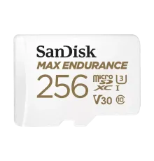 Карта памяти SanDisk Max Endurance microSDXC UHS-I 256 Гб + адаптер SD R/W 100/40 МБ/с SDSQQVR-256G-GN6IA