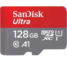 Карта памяти SanDisk Ultra microSDXC 128 Гб UHS-I Class 10 до 140 МБ/с с адаптером SDSQUAB-128G-GN6MA