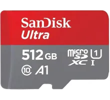 Карта памяти SanDisk Ultra microSDXC 512 Гб UHS-I Class 10 до 150 МБ/с SDSQUAC-512G-GN6MN