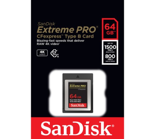 Карта памяти SanDisk Extreme Pro CFexpress Type B 64 Гб R/W 1500/800 МБ/с SDCFE-064G — купить в Москве