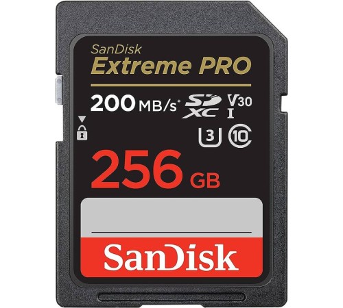 Карта памяти SanDisk Extreme Pro SDXC UHS-I V30 A2 256 Гб R/W 200/140 МБ/с SDSDXXD-256G-GN4IN — купить в Москве