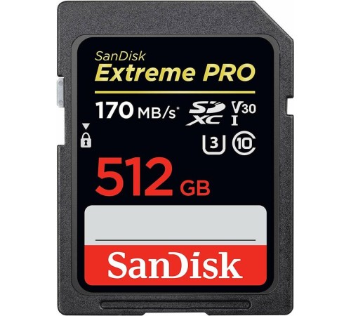 Карта памяти SanDisk Extreme Pro SDXC UHS-I V30 512 Гб R/W 200/140 МБ/с SDSDXXD-512G-GN4IN — купить в Москве