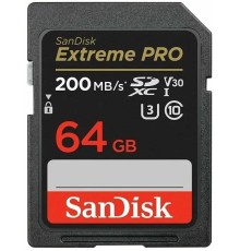 Карта памяти SanDisk Extreme Pro SDXC UHS-I V30 64 Гб R/W 200/90 МБ/с SDSDXXU-064G-GN4IN