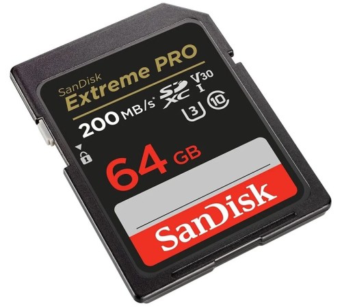Карта памяти SanDisk Extreme Pro SDXC UHS-I V30 64 Гб R/W 200/90 МБ/с SDSDXXU-064G-GN4IN — купить в Москве