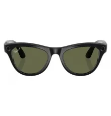 Умные очки Ray-Ban Meta Skyler (150-52), Shiny Black/G-15 Green Polarized, глянцевый черный/зеленые поляризованные