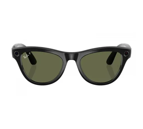Умные очки Ray-Ban Meta Skyler (150-52), Shiny Black/G-15 Green Polarized, глянцевый черный/зеленые поляризованные — купить в Москве