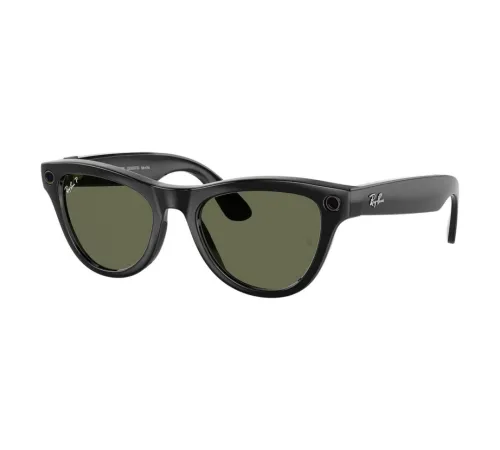 Умные очки Ray-Ban Meta Skyler (150-52), Shiny Black/G-15 Green Polarized, глянцевый черный/зеленые поляризованные — купить в Москве