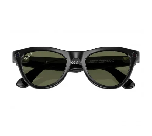 Умные очки Ray-Ban Meta Skyler (150-52), Shiny Black/G-15 Green Polarized, глянцевый черный/зеленые поляризованные — купить в Москве