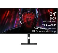 Монитор Xiaomi Curved Gaming Monitor 34 G34WQ, 3440x1440, VA, 180Гц, 2хHDMI, 2хDP, изогнутый, черный
