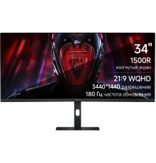 Монитор Xiaomi Curved Gaming Monitor 34 G34WQ, 3440x1440, VA, 180Гц, 2хHDMI, 2хDP, изогнутый, черный