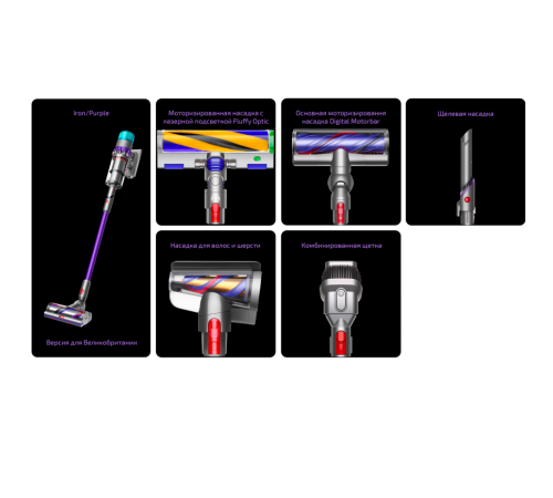 Пылесос Dyson Gen5 Detect Absolute SV23, Iron/Purple, Железный/Фиолетовый — купить в Москве