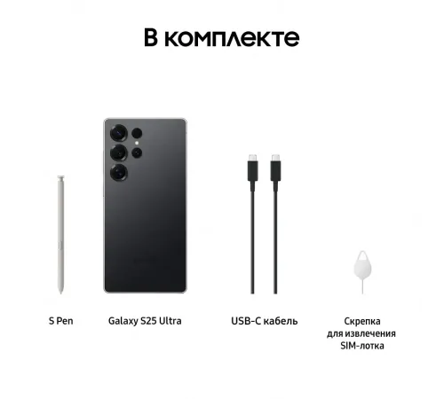 Смартфон Samsung Galaxy S25 Ultra 12/1 Тб, Dual: nano SIM + eSIM, черный — купить в Москве
