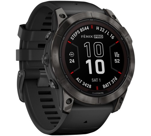 Смарт-часы Garmin Fenix 7X Pro Sapphire Solar, 51 мм, Bluetooth, Gray, Серый силикон — купить в Москве