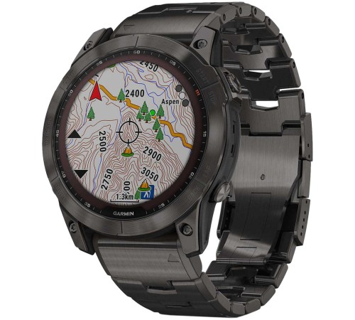 Смарт-часы Garmin Fenix 7X Pro Sapphire Solar, 51 мм, Bluetooth, Carbon Gray, Темно-серый титан — купить в Москве