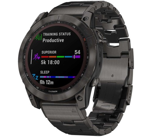 Смарт-часы Garmin Fenix 7X Pro Sapphire Solar, 51 мм, Bluetooth, Carbon Gray, Темно-серый титан — купить в Москве