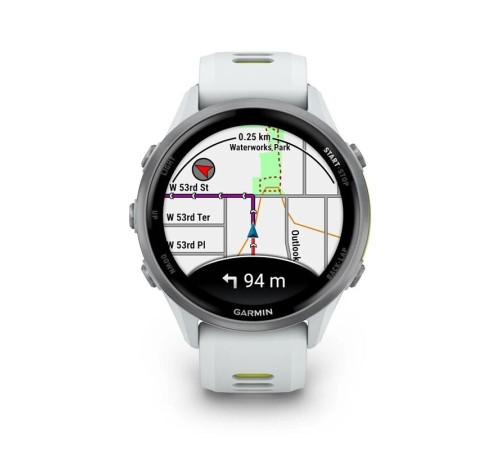 Смарт-часы Garmin Forerunner 970, 47 мм, Bluetooth, Titanium Whitestone/Yellow, титановый белый с желтым — купить в Москве