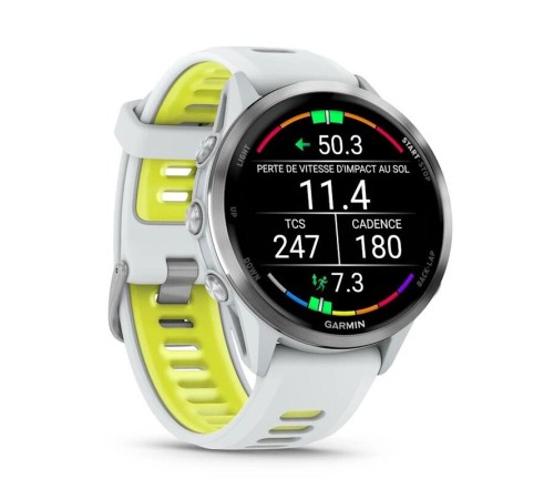 Смарт-часы Garmin Forerunner 970, 47 мм, Bluetooth, Titanium Whitestone/Yellow, титановый белый с желтым — купить в Москве