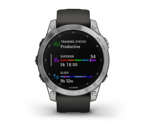 Смарт-часы Garmin Fenix 7, 47 мм, Bluetooth, Silver With Graphite Band, Серебристый с графитовым браслетом — купить в Москве