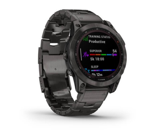 Смарт-часы Garmin Fenix 7 Sapphire Solar, 47 мм, Bluetooth, Gray Titanium Band, Серый титановый с серым титановым браслетом — купить в Москве