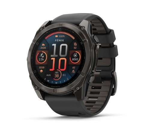 Смарт-часы Garmin Fenix 8, 51 мм, Bluetooth, Amoled Sapphire Titanium Carbon Gray, титановый угольно-серый — купить в Москве