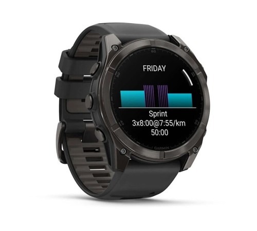Смарт-часы Garmin Fenix 8, 51 мм, Bluetooth, Amoled Sapphire Titanium Carbon Gray, титановый угольно-серый — купить в Москве