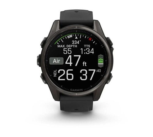 Смарт-часы Garmin Fenix 8, 47 мм, Bluetooth, AMOLED Slate Gray Black Silicone Band, графитово-серый с черным силиконом — купить в Москве