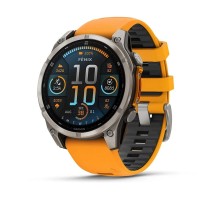 Смарт-часы Garmin Fenix 8, 47 мм, Bluetooth, Amoled Sapphire Titanium Orange, титановый серый с оранжевым