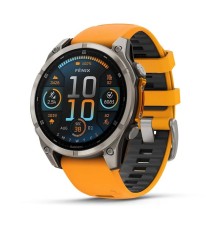 Смарт-часы Garmin Fenix 8, 47 мм, Bluetooth, Amoled Sapphire Titanium Orange, титановый серый с оранжевым