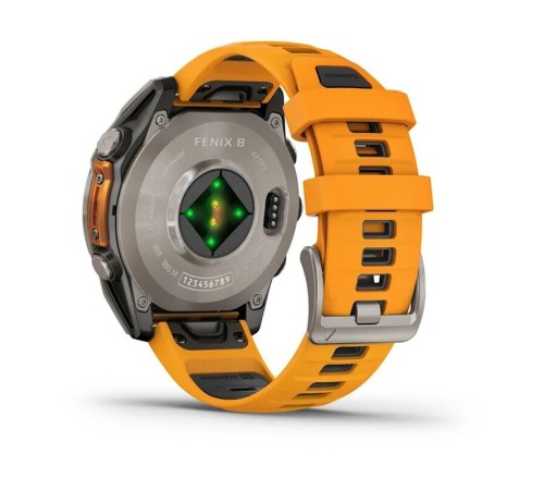 Смарт-часы Garmin Fenix 8, 47 мм, Bluetooth, Amoled Sapphire Titanium Orange, титановый серый с оранжевым — купить в Москве