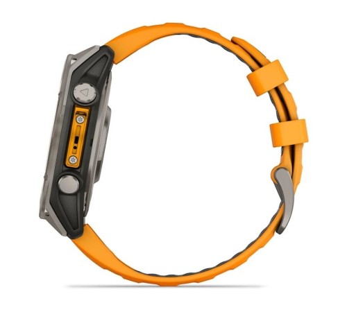 Смарт-часы Garmin Fenix 8, 47 мм, Bluetooth, Amoled Sapphire Titanium Orange, титановый серый с оранжевым — купить в Москве