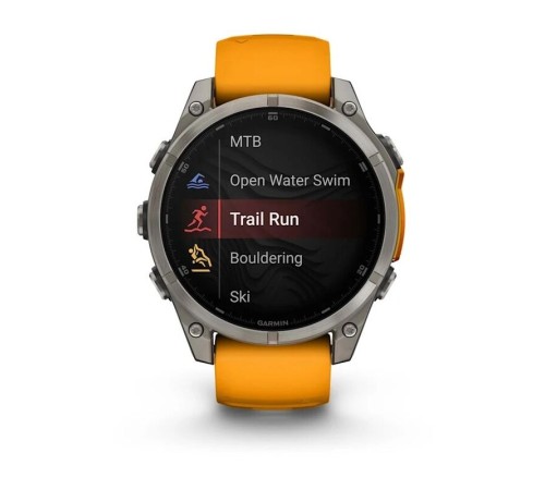 Смарт-часы Garmin Fenix 8, 47 мм, Bluetooth, Amoled Sapphire Titanium Orange, титановый серый с оранжевым — купить в Москве