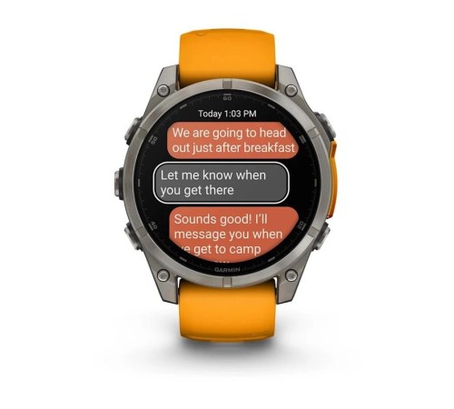 Смарт-часы Garmin Fenix 8, 47 мм, Bluetooth, Amoled Sapphire Titanium Orange, титановый серый с оранжевым — купить в Москве