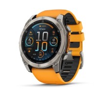 Смарт-часы Garmin Fenix 8, 51 мм, Bluetooth, Amoled Sapphire Titanium Spark Orange, титановый серый с оранжевым