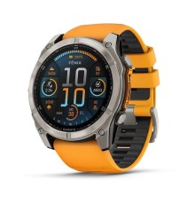 Смарт-часы Garmin Fenix 8, 51 мм, Bluetooth, Amoled Sapphire Titanium Spark Orange, титановый серый с оранжевым