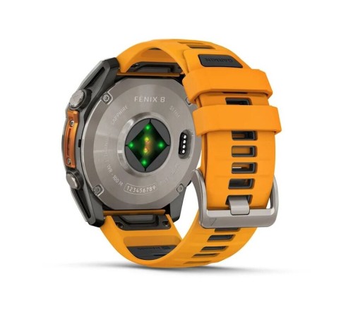 Смарт-часы Garmin Fenix 8, 51 мм, Bluetooth, Amoled Sapphire Titanium Spark Orange, титановый серый с оранжевым — купить в Москве