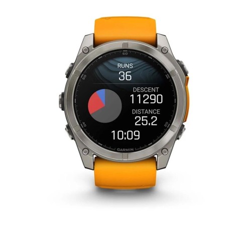Смарт-часы Garmin Fenix 8, 51 мм, Bluetooth, Amoled Sapphire Titanium Spark Orange, титановый серый с оранжевым — купить в Москве