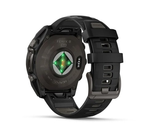 Смарт-часы Garmin Fenix 8, 47 мм, Bluetooth, Solar Sapphire Titanium Carbon Gray, титановый угольно-серый с солнечной зарядкой — купить в Москве