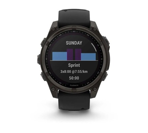 Смарт-часы Garmin Fenix 8, 47 мм, Bluetooth, Solar Sapphire Titanium Carbon Gray, титановый угольно-серый с солнечной зарядкой — купить в Москве