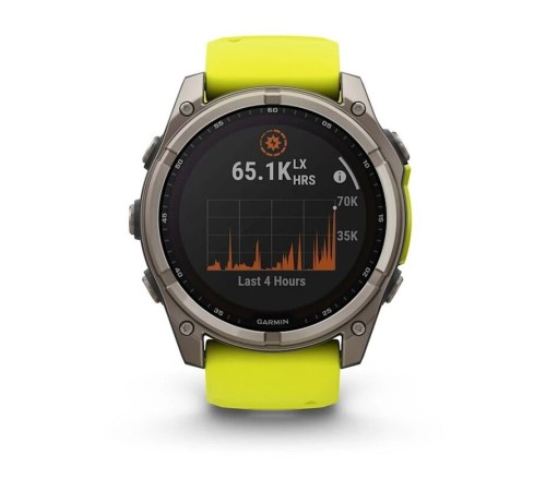 Смарт-часы Garmin Fenix 8, 51 мм, Bluetooth, Yellow/Graphite Silicone Band, желтый/серый — купить в Москве